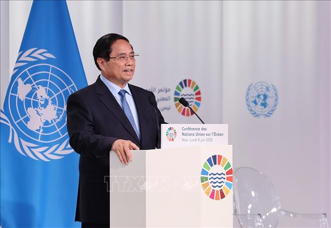 Thủ tướng Phạm Minh Chính đại diện ASEAN phát biểu tại Hội nghị Đại dương của Liên hợp quốc lần thứ 3